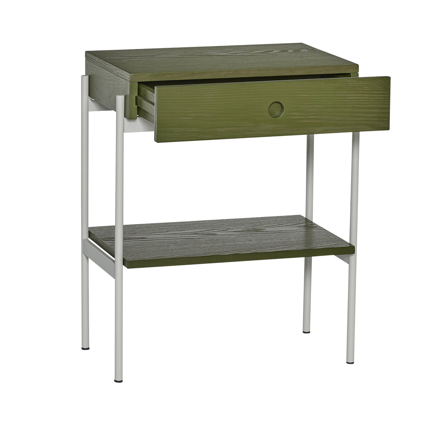 Hübsch Noir Bedside Table, Green/White