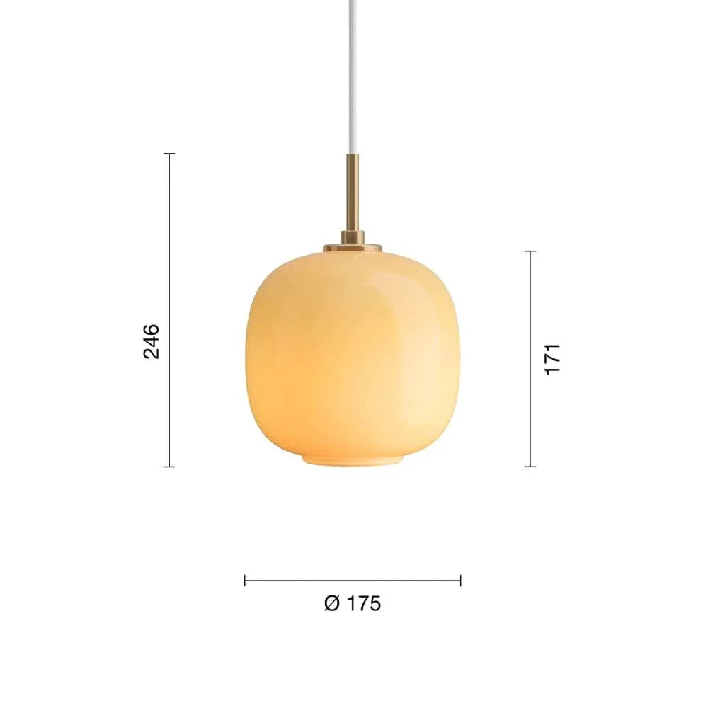 Louis Poulsen Vl45 Radiohus Pendant ø175, Glossy Amber