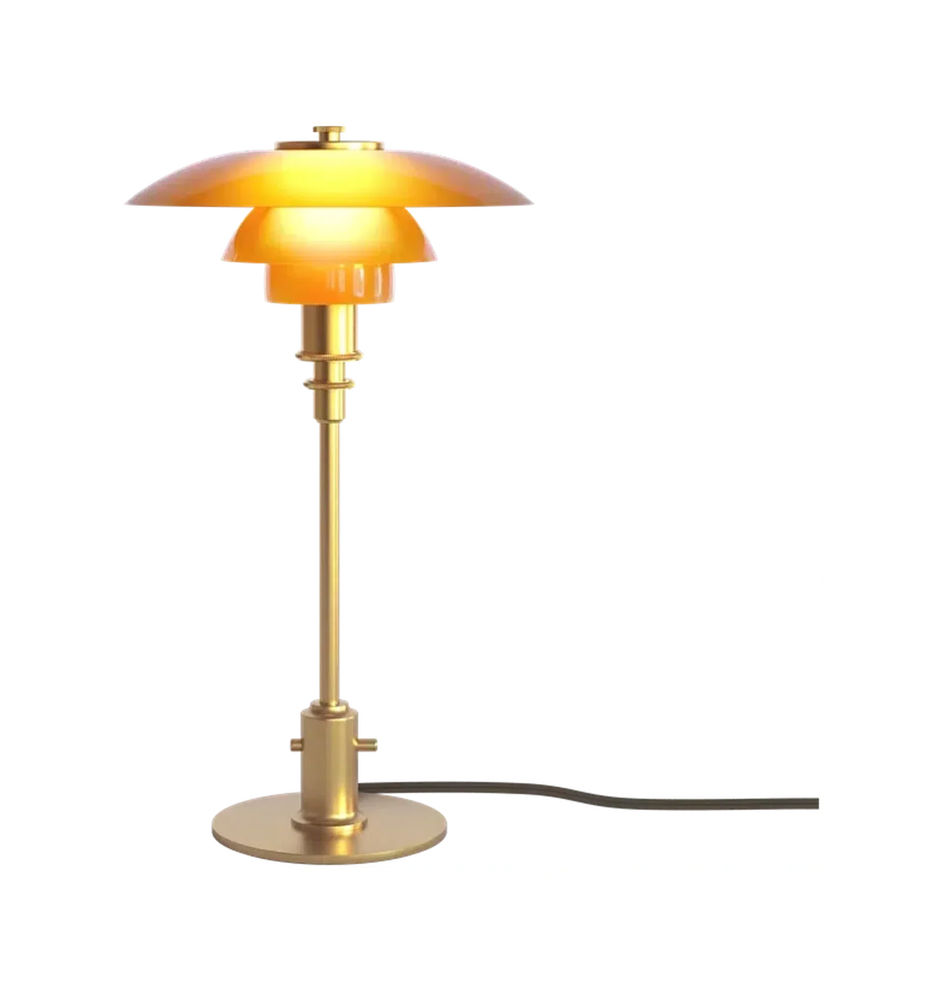 Louis Poulsen Ph 2/1 Amber Coloured Glass Table Lamp Special Edition