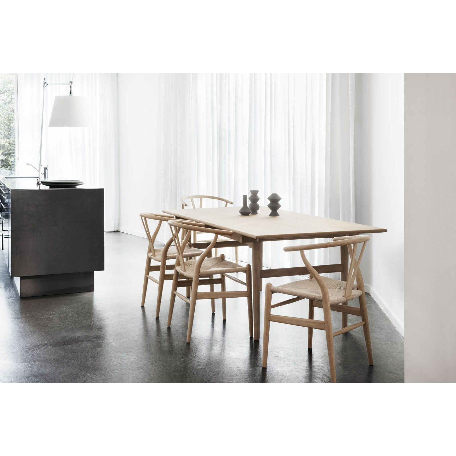 Carl Hansen CH24 Y-Stol Bøg Sort, Sort Flet