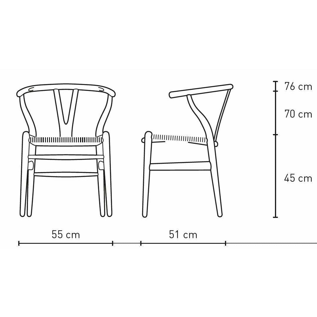 Carl Hansen CH24 Y-Stol Bøg Sort, Sort Flet