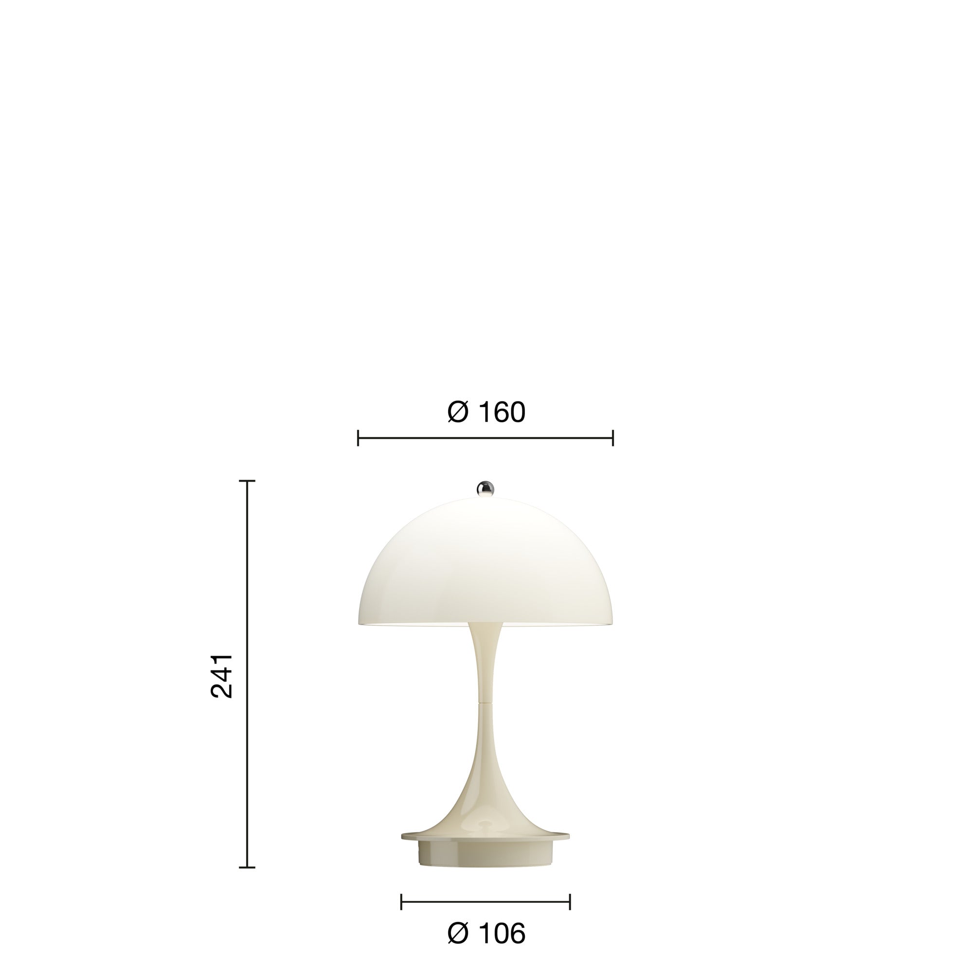 Panthella 160 bærbar bordlampe, opal beige