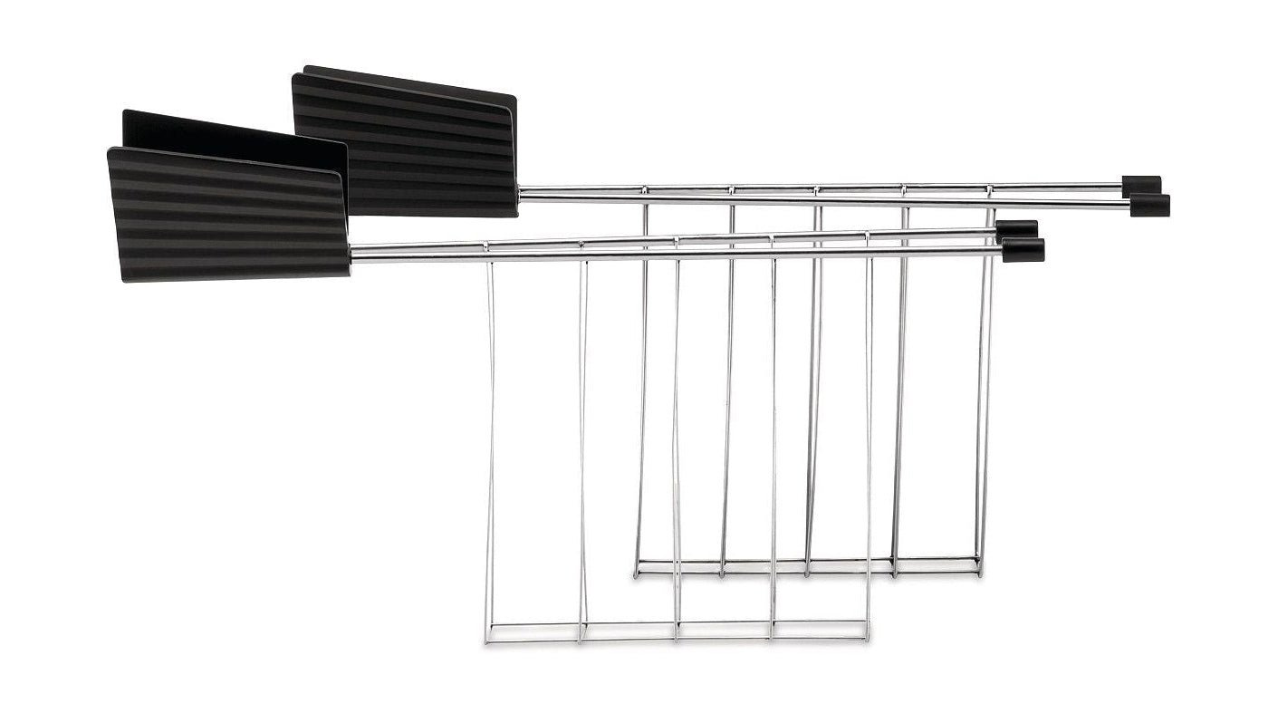 [product_category]-Alessi Plissé Set Of Two Toaster Racks, Black-Alessi-8003299465262-MDL08RA B-ALE-1