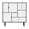 Andersen Furniture S3 Skab Sort, HVIDE FRONTER