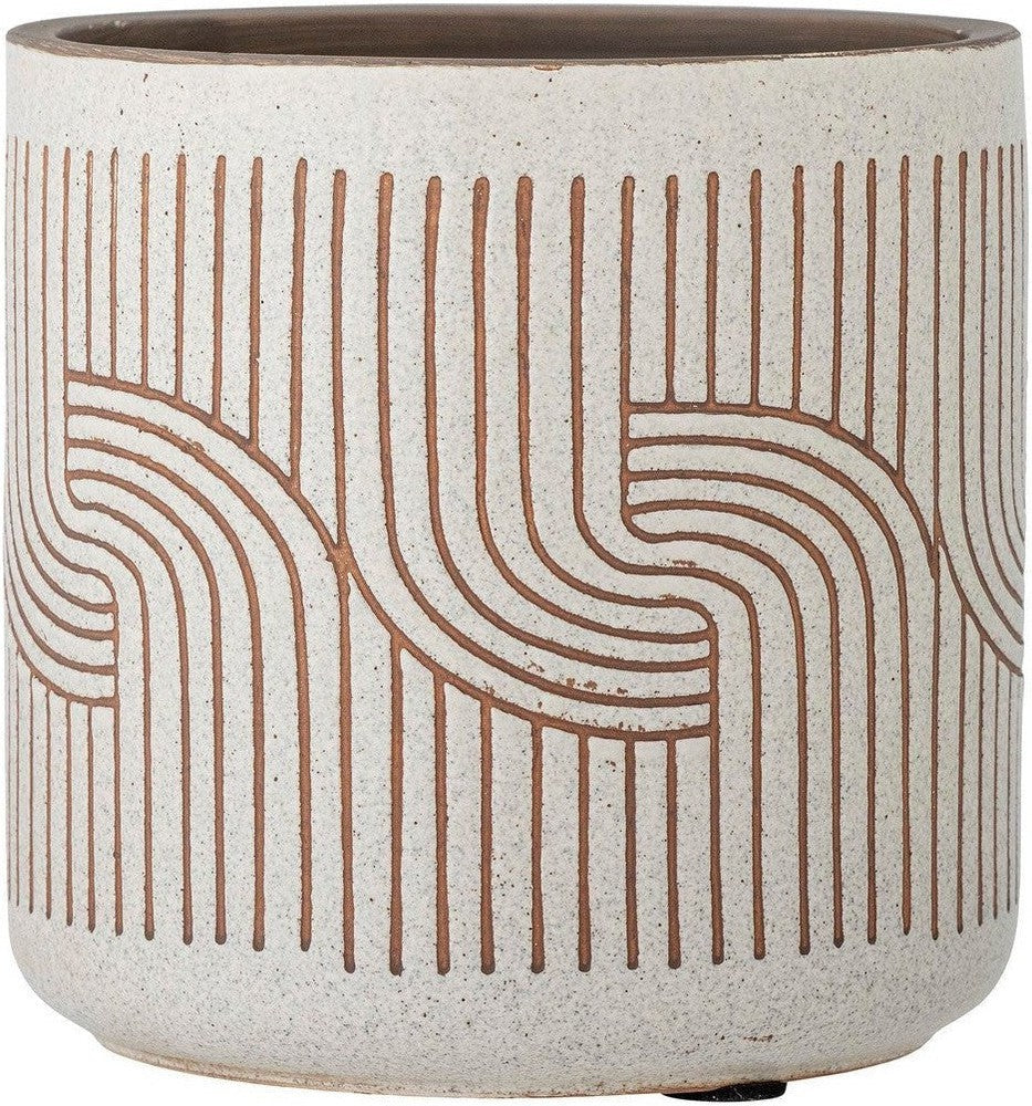 [product_category]-Bloomingville Cenzia Deco Flowerpot, White, Terracotta-Bloomingville-5711173303816-82054389-BLO-1