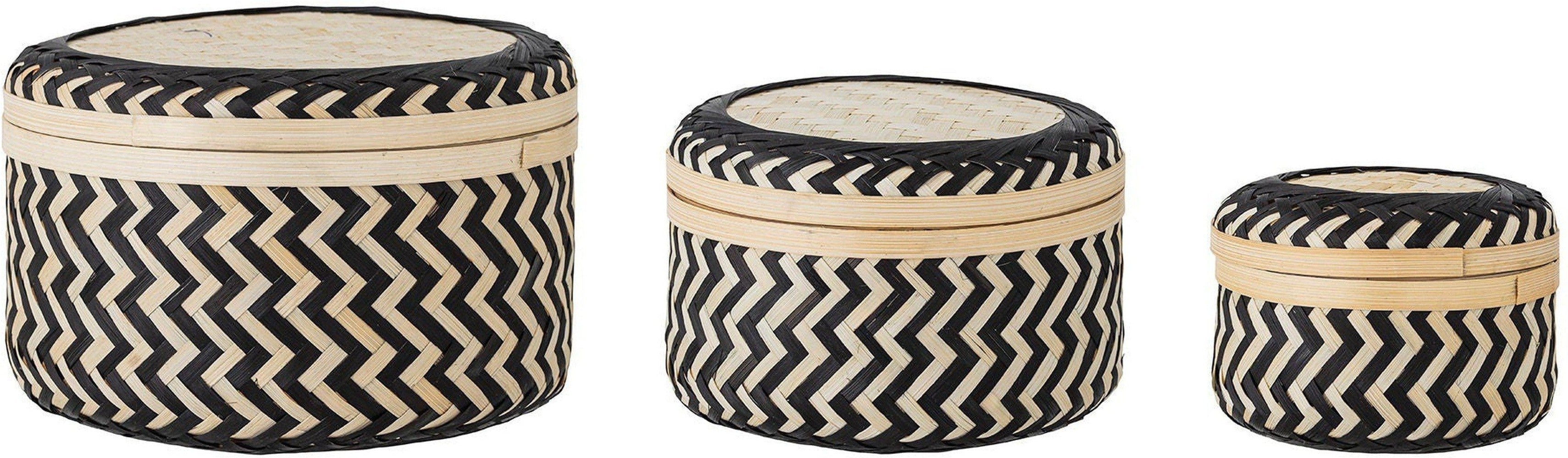 [product_category]-Bloomingville Jacob Basket w/Lid, Black, Bamboo-Bloomingville-5711173274338-82052687-BLO-1