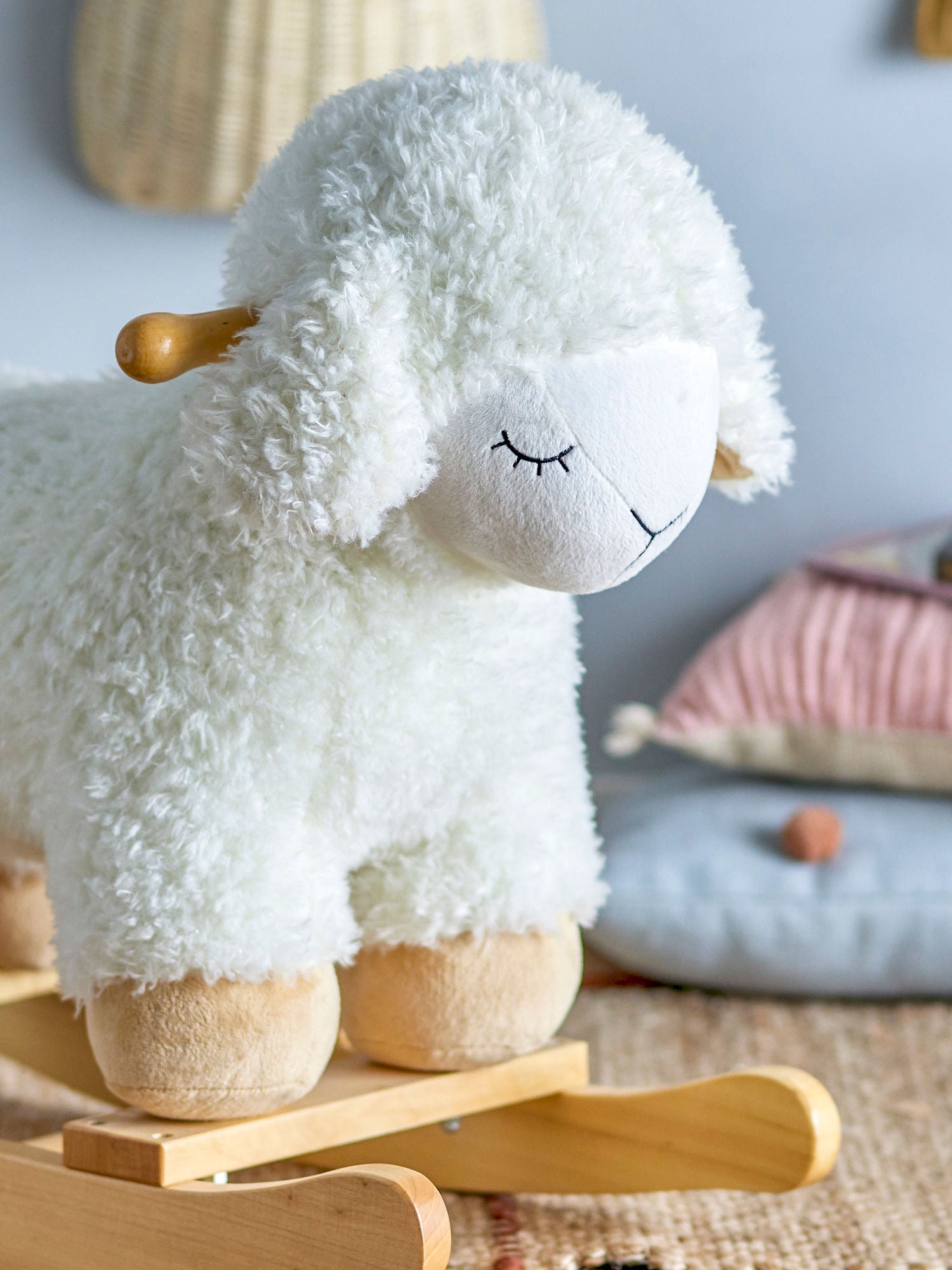 [product_category]-Bloomingville MINI Laasrith Rocking Toy, Sheep, White, Polyester-Bloomingville MINI-5711173148233-56605629-BLO-4