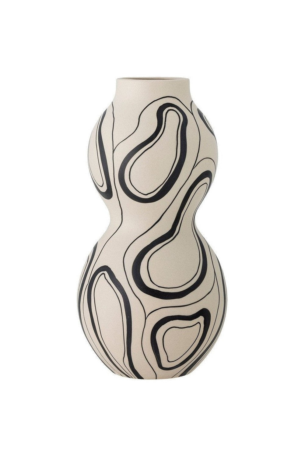 [product_category]-Bloomingville Nicola Vase, Black, Stoneware-Bloomingville-5711173331581-82061350-BLO-1