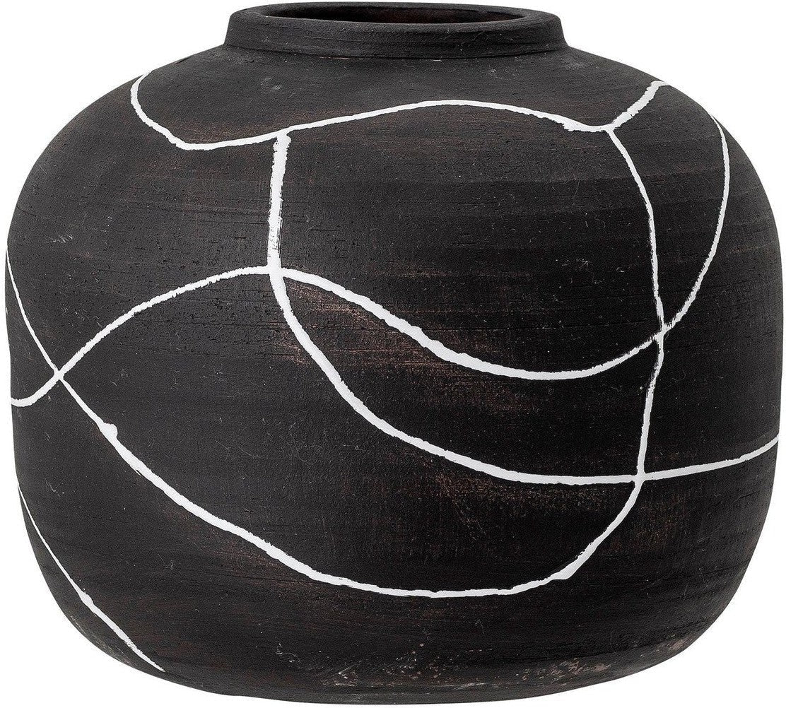 [product_category]-Bloomingville Niza Deco Vase, Black, Terracotta-Bloomingville-5711173259830-82049588-BLO-1