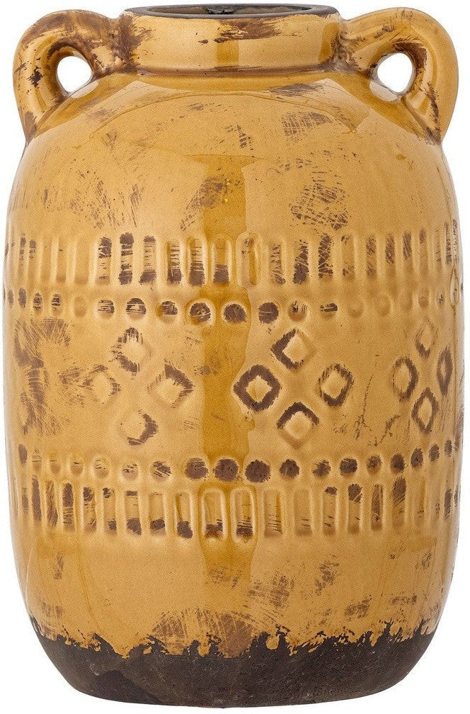 [product_category]-Bloomingville Rijad Deco Vase, Yellow, Terracotta-Bloomingville-5711173296279-82057518-BLO-1