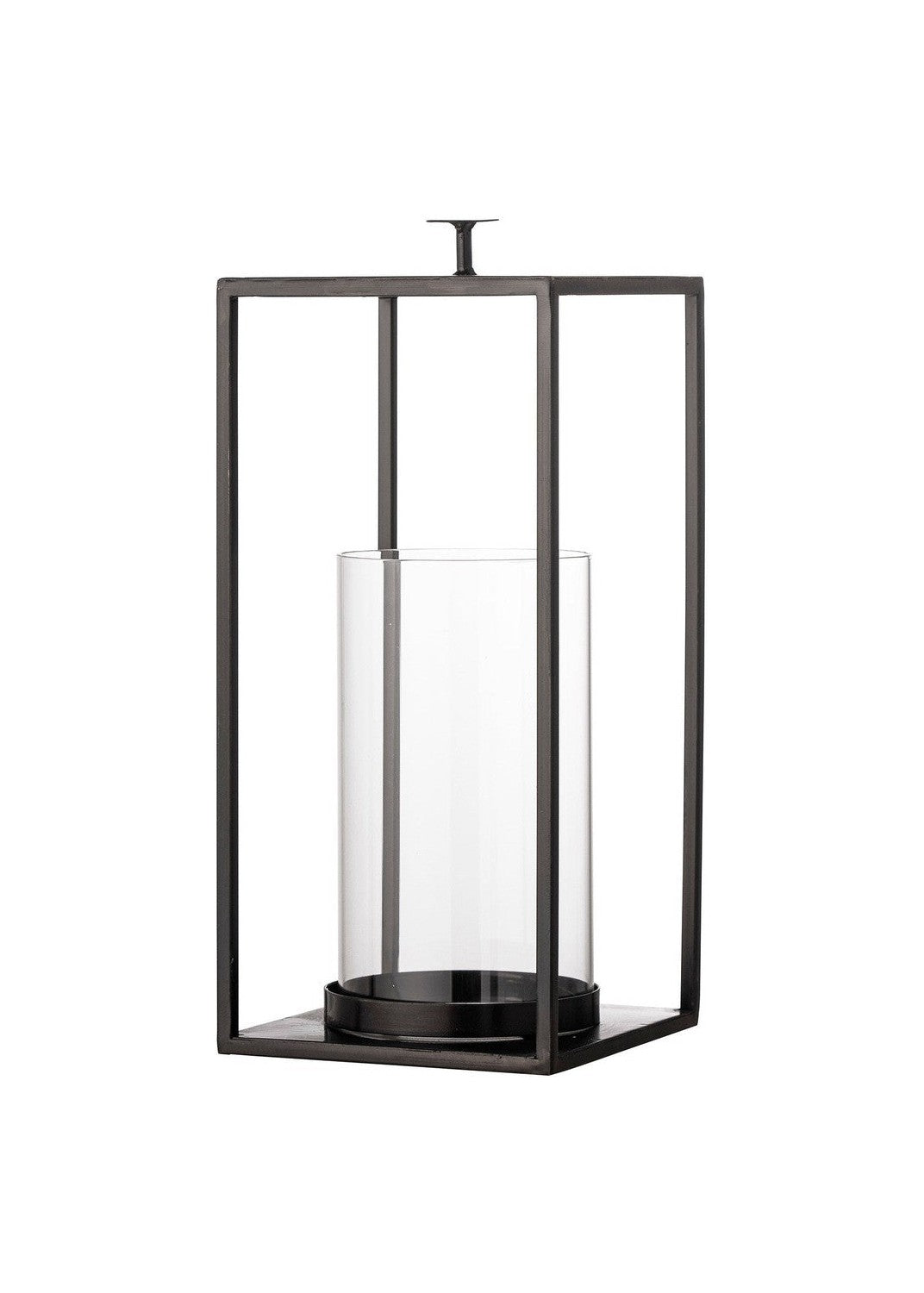 Bloomingville Udoon Lantern m/glas, sort, metal