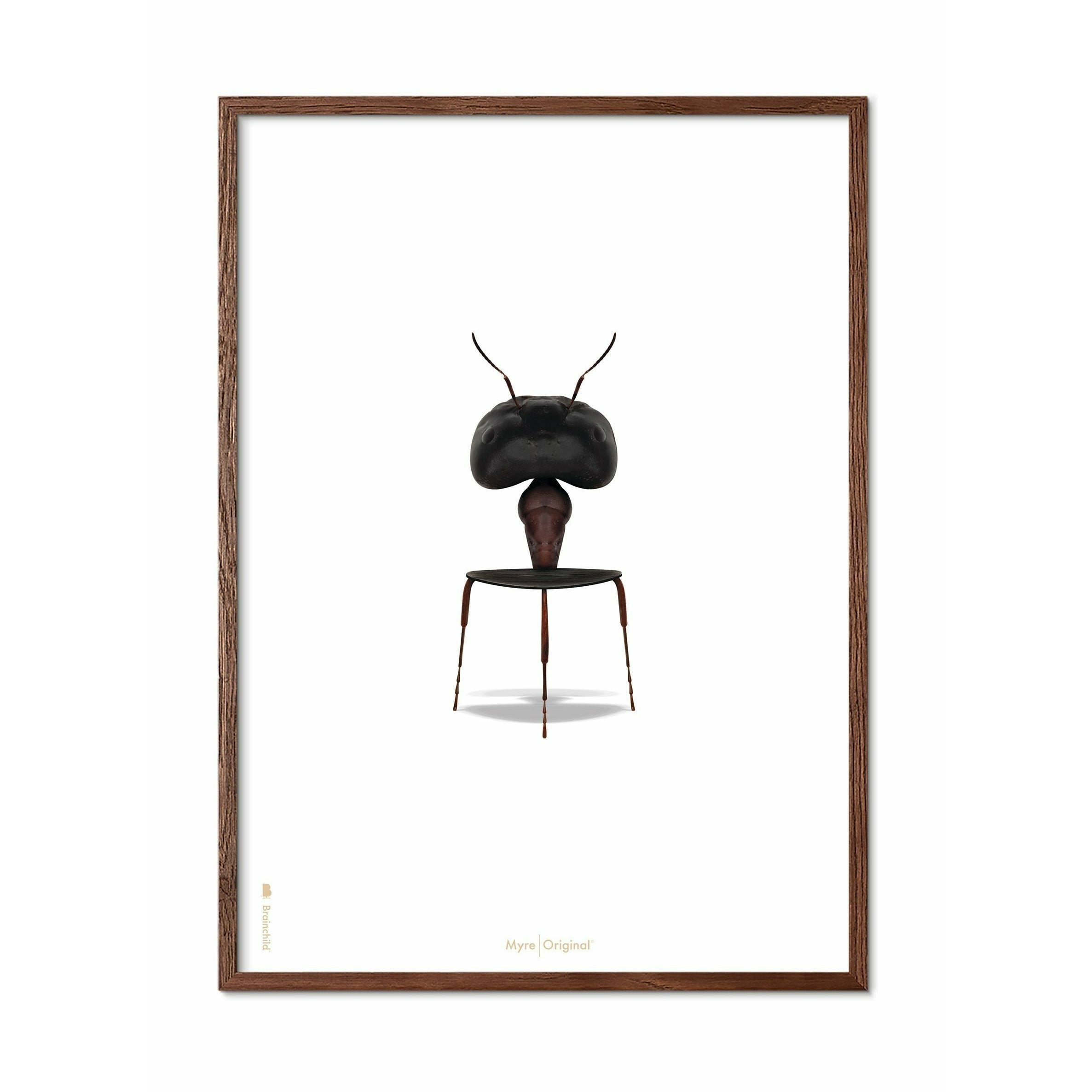 [product_category]-Brainchild Ant Classic Poster, Dark Wood Frame 30x40 Cm, White Background-Brainchild-41002-B-BRA-1