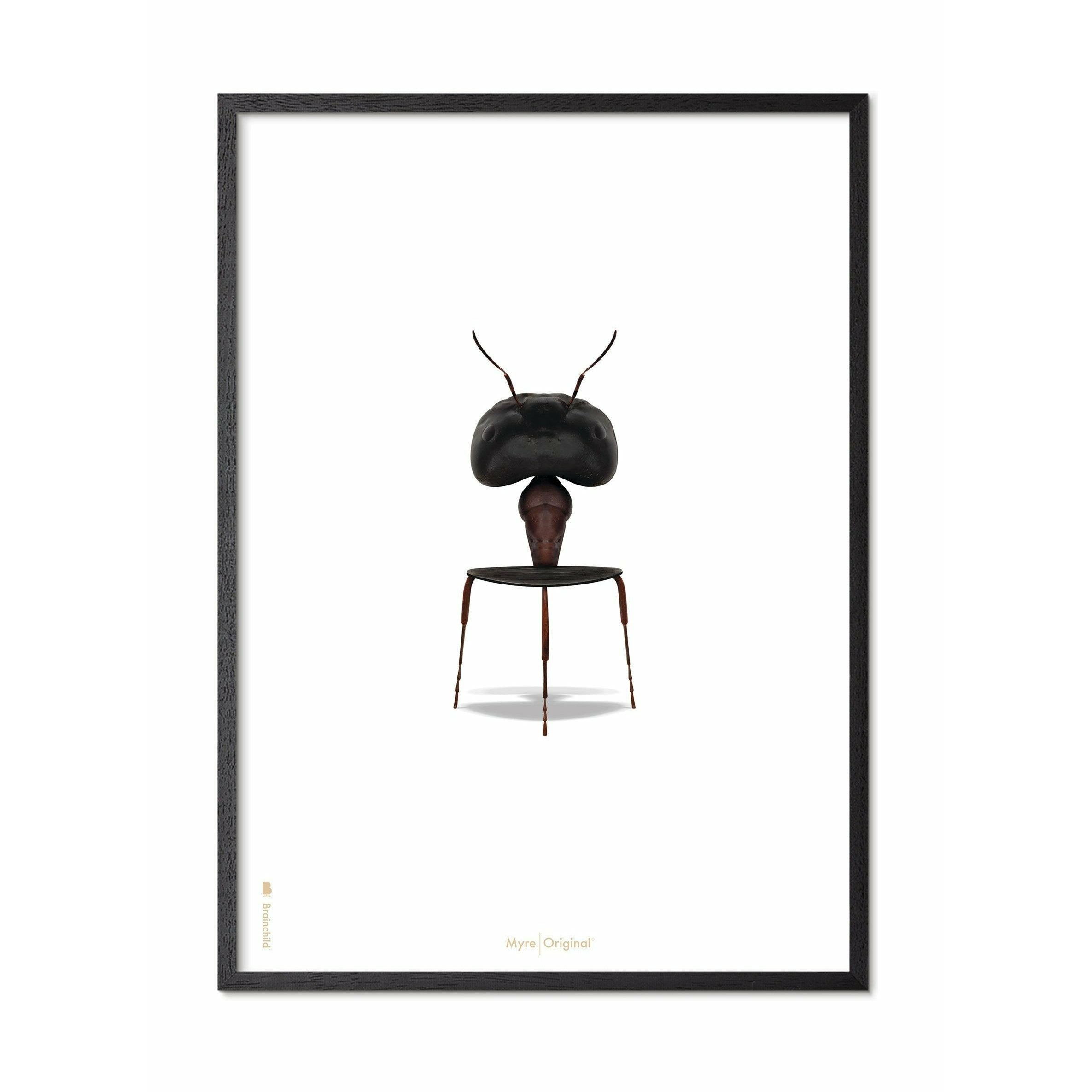 [product_category]-Brainchild Ant Classic Poster, Frame In Black Lacquered Wood 50x70 Cm, White Background-Brainchild-41003-C-BRA-1