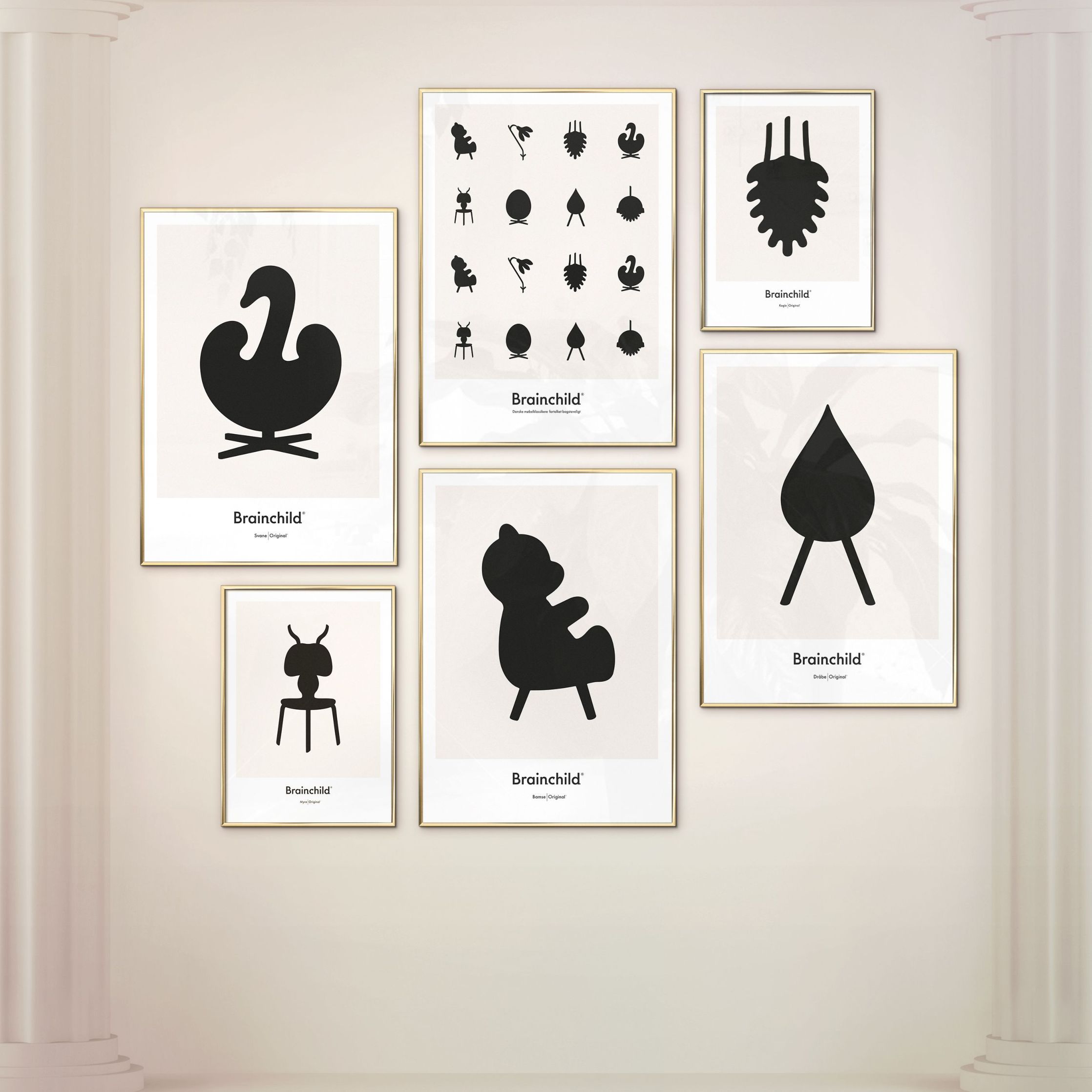 [product_category]-Brainchild Ant Design Icon Poster, Frame Made Of Dark Wood 50x70 Cm, Grey-Brainchild-IG-41003-B-BRA-9