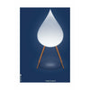 Brainchild Drop Classic Poster Without Frame 30 X40 Cm, Dark Blue Background