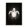 Brainchild Pelikan Classic Poster, Brass Frame 30x40 Cm, Black Background