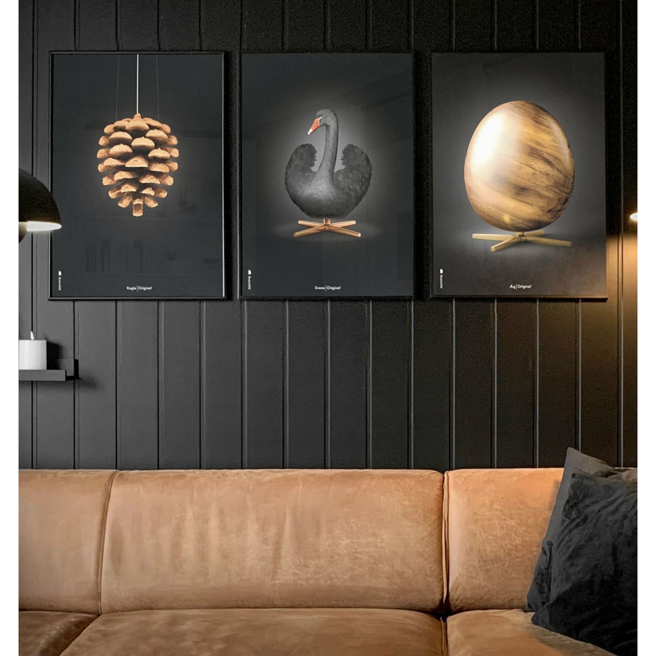 [product_category]-Brainchild Swan Classic Poster Without Frame 50 X70 Cm, Black/Black Background-Brainchild-31003-BRA-10