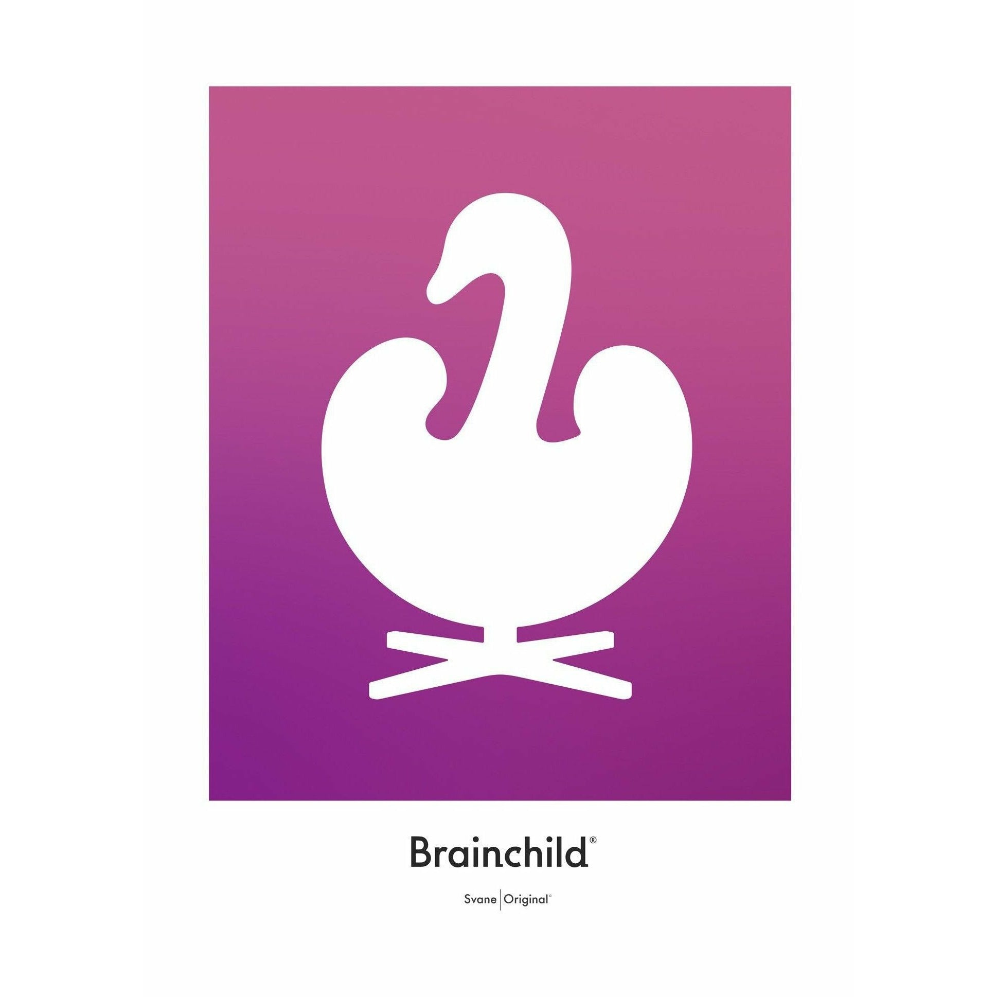 [product_category]-Brainchild Swan Design Icon Poster Without Frame 30 X40 Cm, Purple-Brainchild-IF-31002-BRA-1