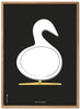 Brainchild Swan Design Sketch Poster Frame Made Of Light Wood 50x70 Cm, Black Background