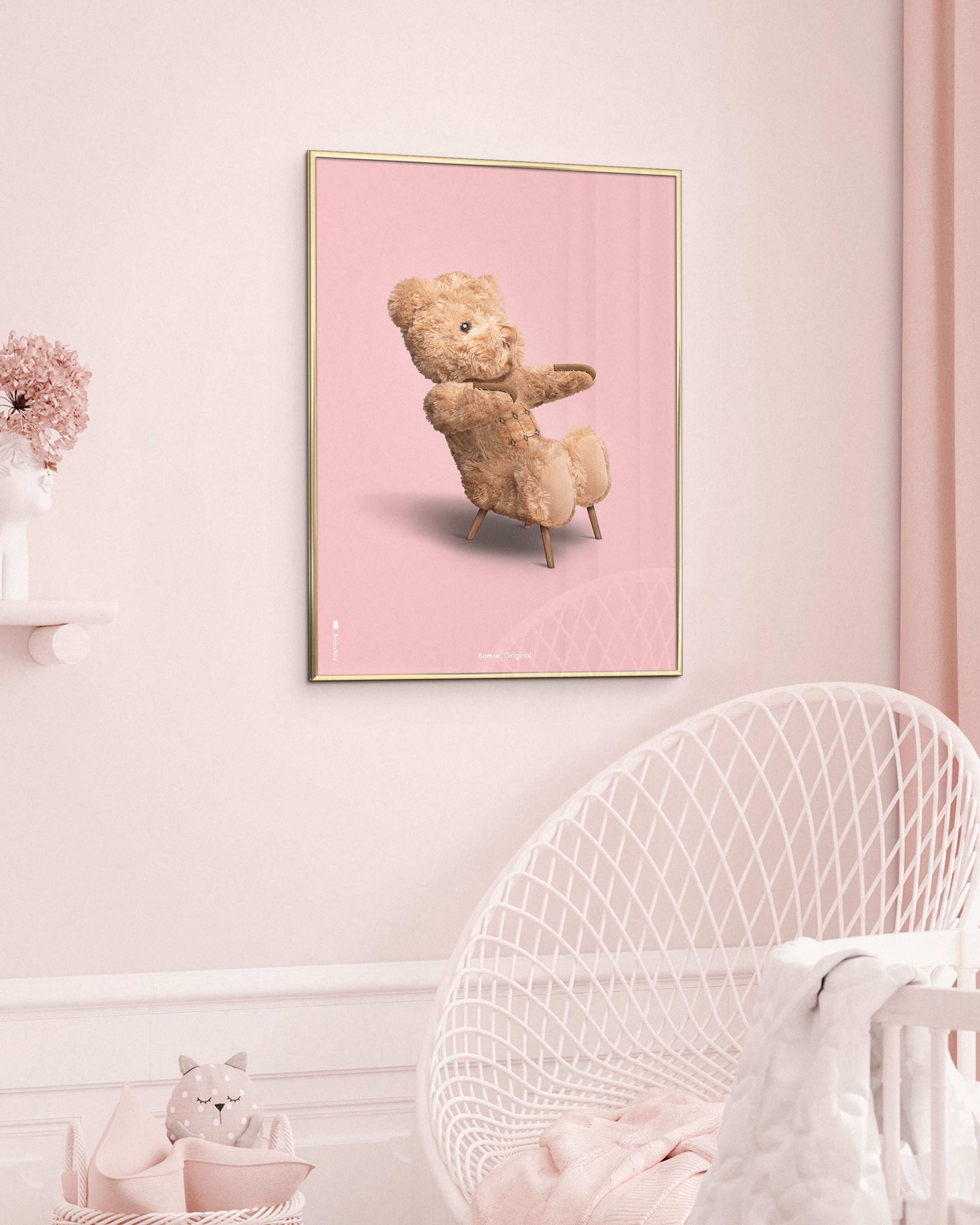 [product_category]-Brainchild Teddy Bear Classic Poster Frame Made Of Light Wood Ramme 30x40 Cm, Pink Background-Brainchild-78002-A-BRA-2