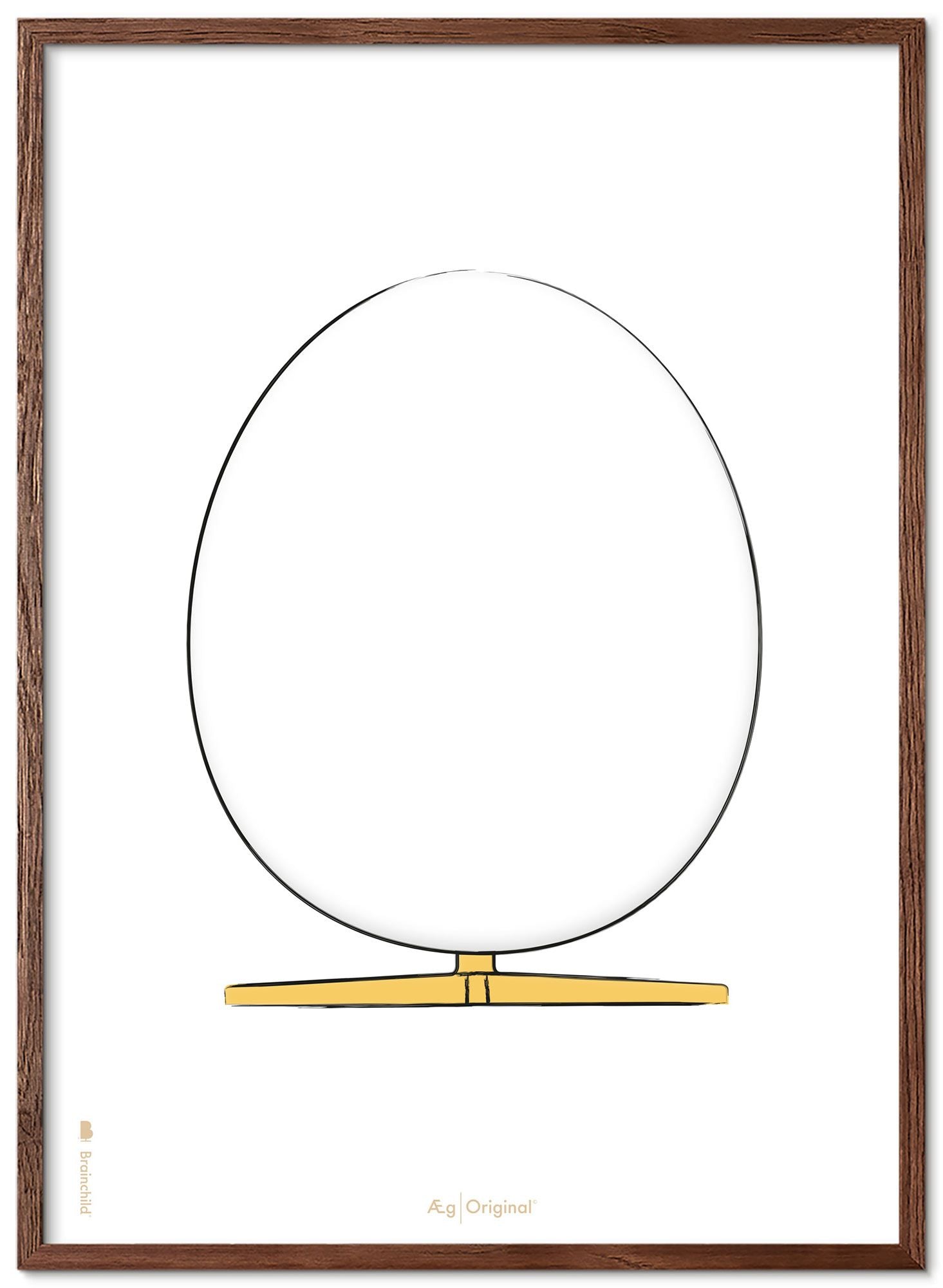 [product_category]-Brainchild The Egg Design Sketch Poster Frame Made Of Dark Wood 30x40 Cm, White Background-Brainchild-S-11002-B-BRA-1