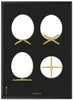 Brainchild The Egg Design Sketches Poster Frame Made Of Black Lacquered Wood 50x70 Cm, Black Background