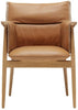 Carl Hansen E005 Embrace Armchair, Oiled Oak/Brown Leather