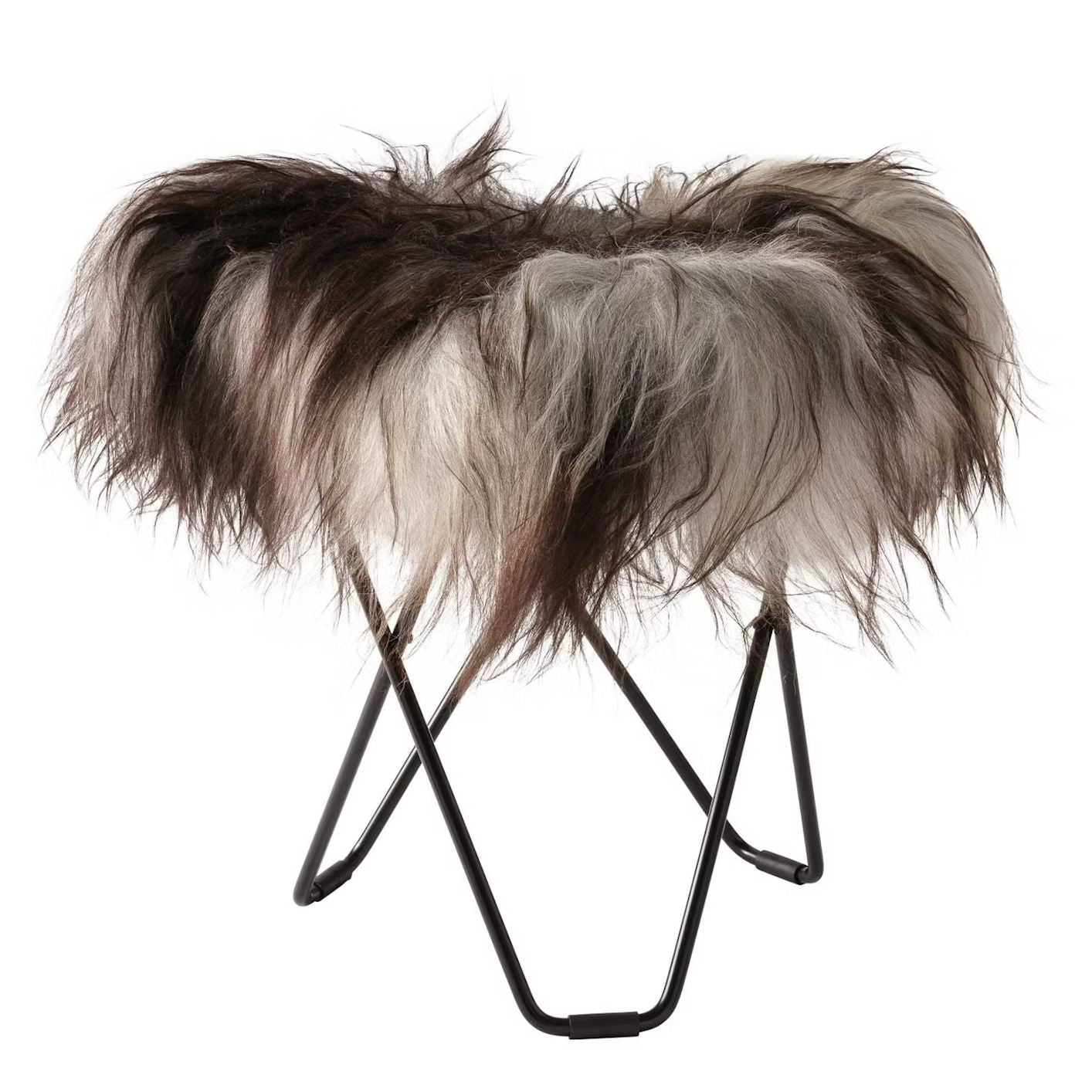 Cuero Iceland Flying Goose Stool, Wild Grey/Black