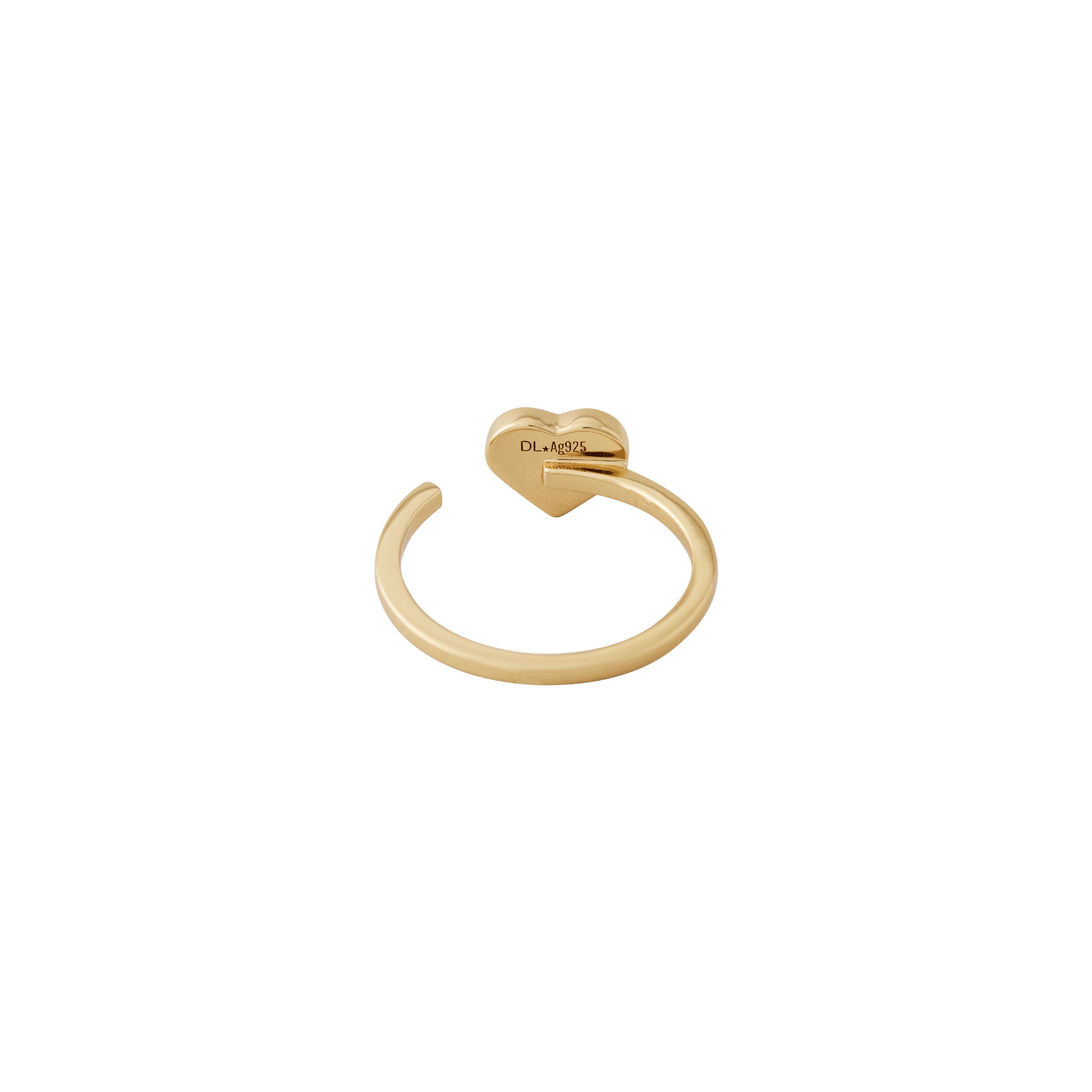 [product_category]-Design Letters Enamel Heart Ring Gold, Beige-Design Letters-5710498188764-90602002BEIGE-DES-2