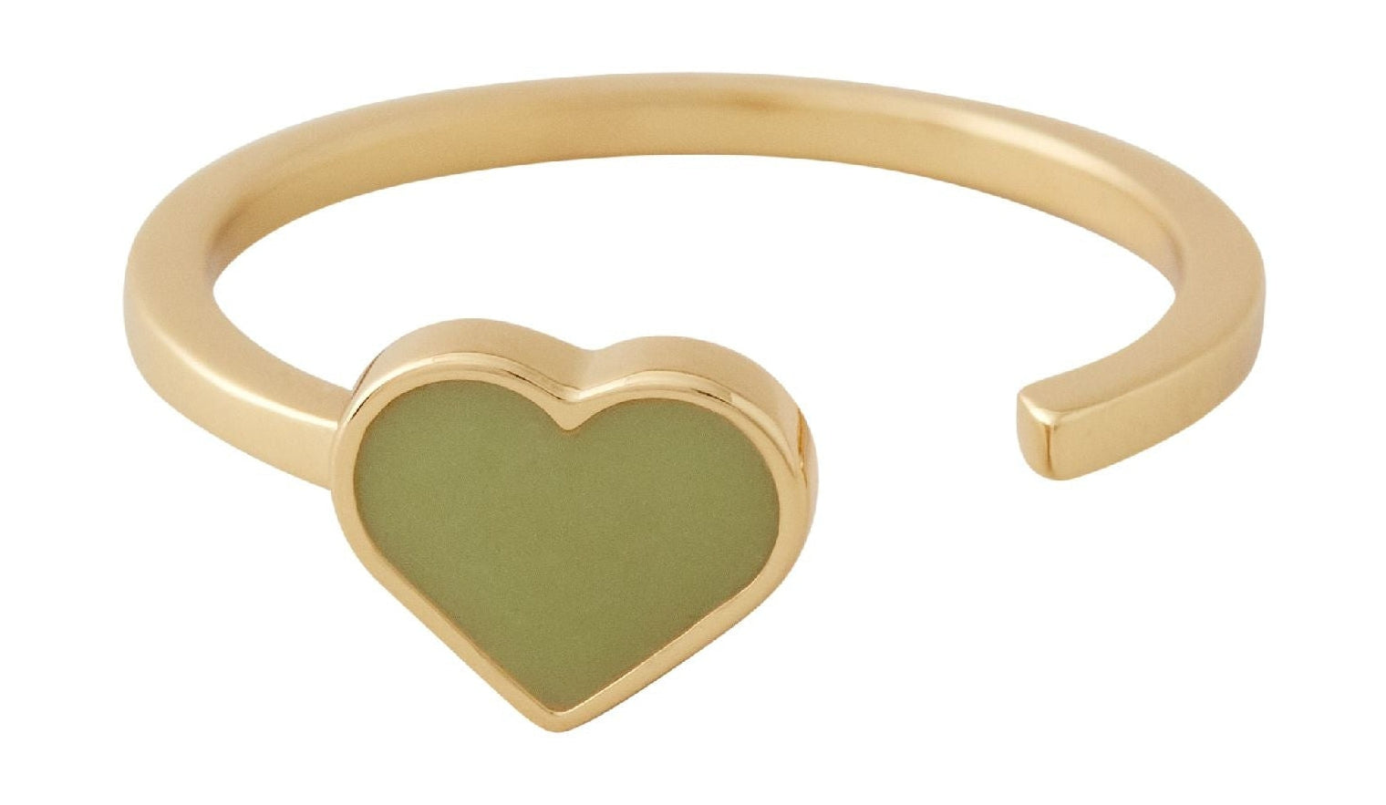 [product_category]-Design Letters Enamel Heart Ring Gold, Crispy Green-Design Letters-5710498188757-90602002CRISPGREEN-DES-1