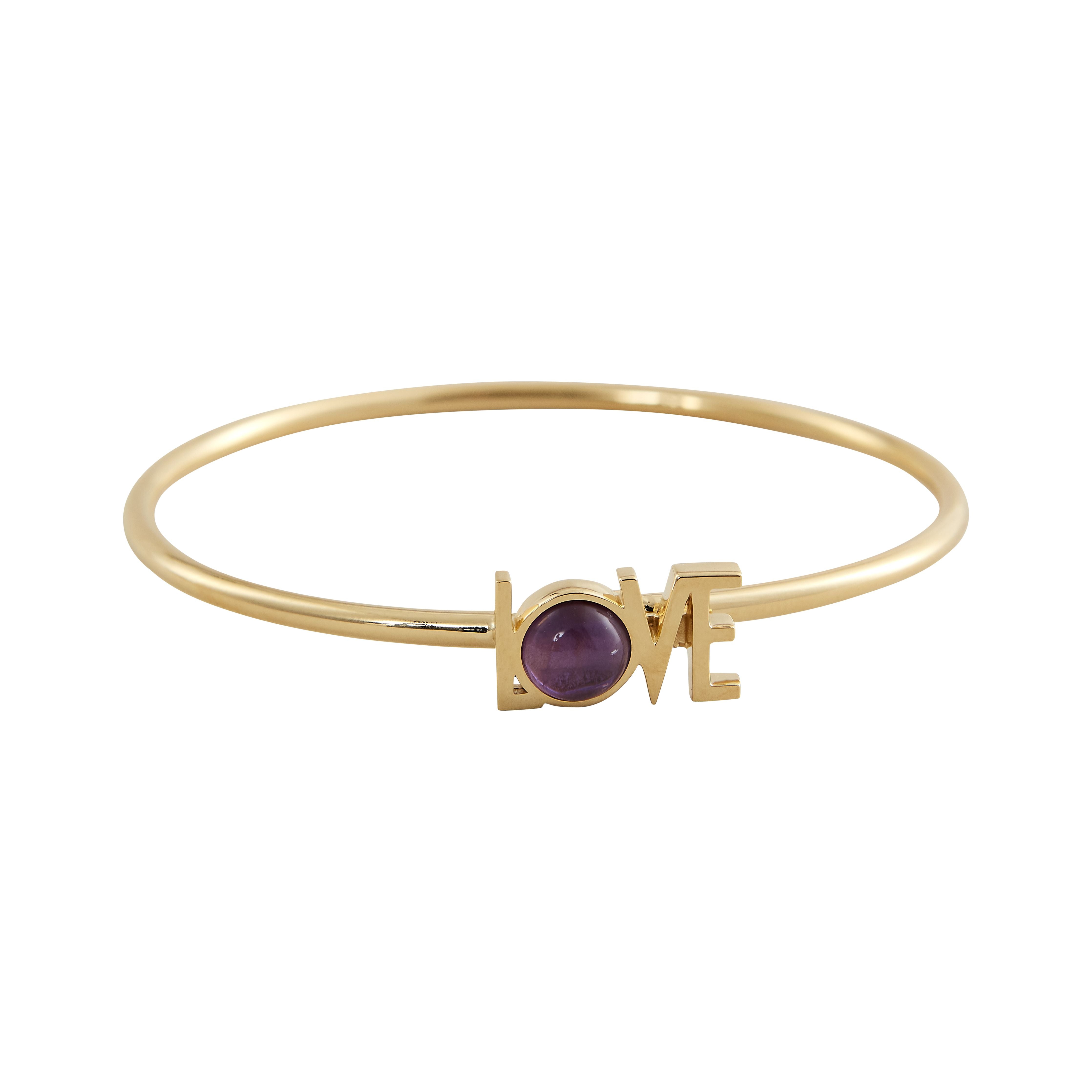 [product_category]-Design Letters Great Love Bangle 18k Gold Plated, Amethyst Violet-Design Letters-5710498190651-90502006AMETHYST-DES-1