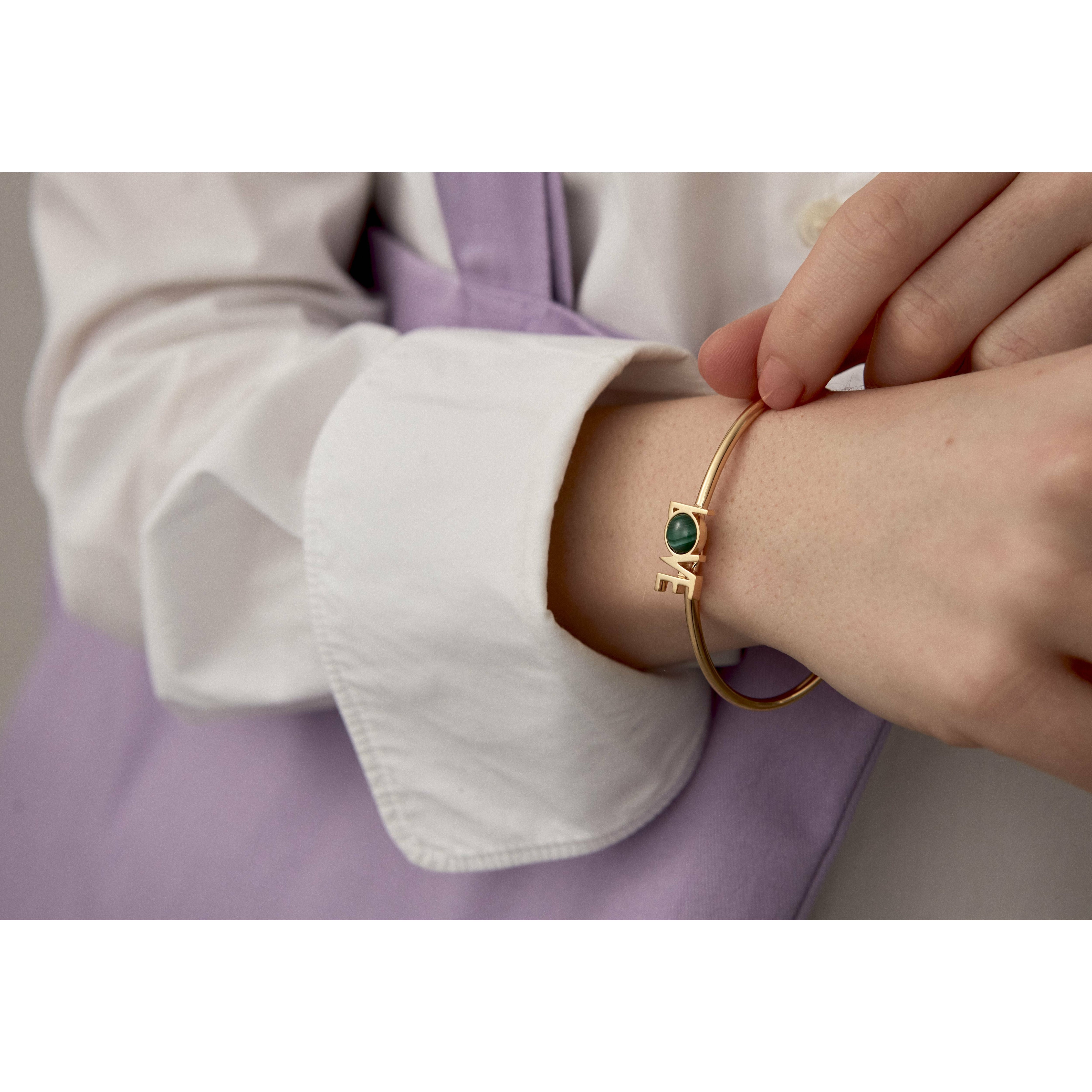 [product_category]-Design Letters Great Love Bangle 18k Gold Plated, Malachite Green-Design Letters-5710498190675-90502006MALACHITE-DES-5