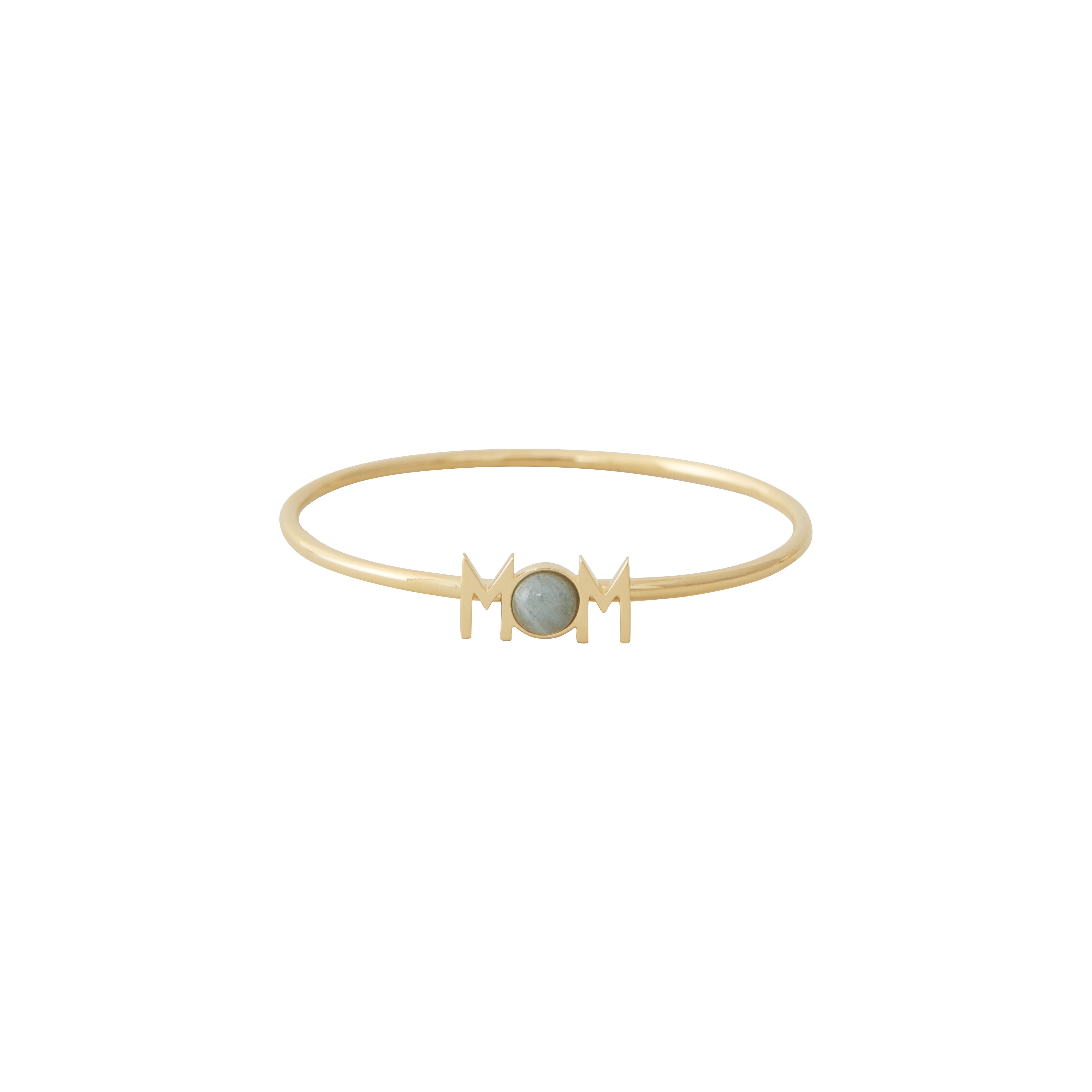 [product_category]-Design Letters Great Mom Bangle 18k Gold Plated, Aquamarine Blue-Design Letters-5710498190644-90502005AQUAMARINE-DES-1