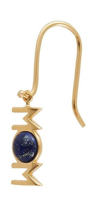 [product_category]-Design Letters Great Mom Earrings 1 P Cs 18k Gold Plated, Lapis Lazuli Blue-Design Letters-5710498192167-90402005LAPLAZULI-DES-1