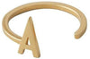 Design Letters Bogstavring A-Z, 18K Guldbelagt, A