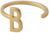 Design Letters Bogstavring A-Z, 18K Guldbelagt, B