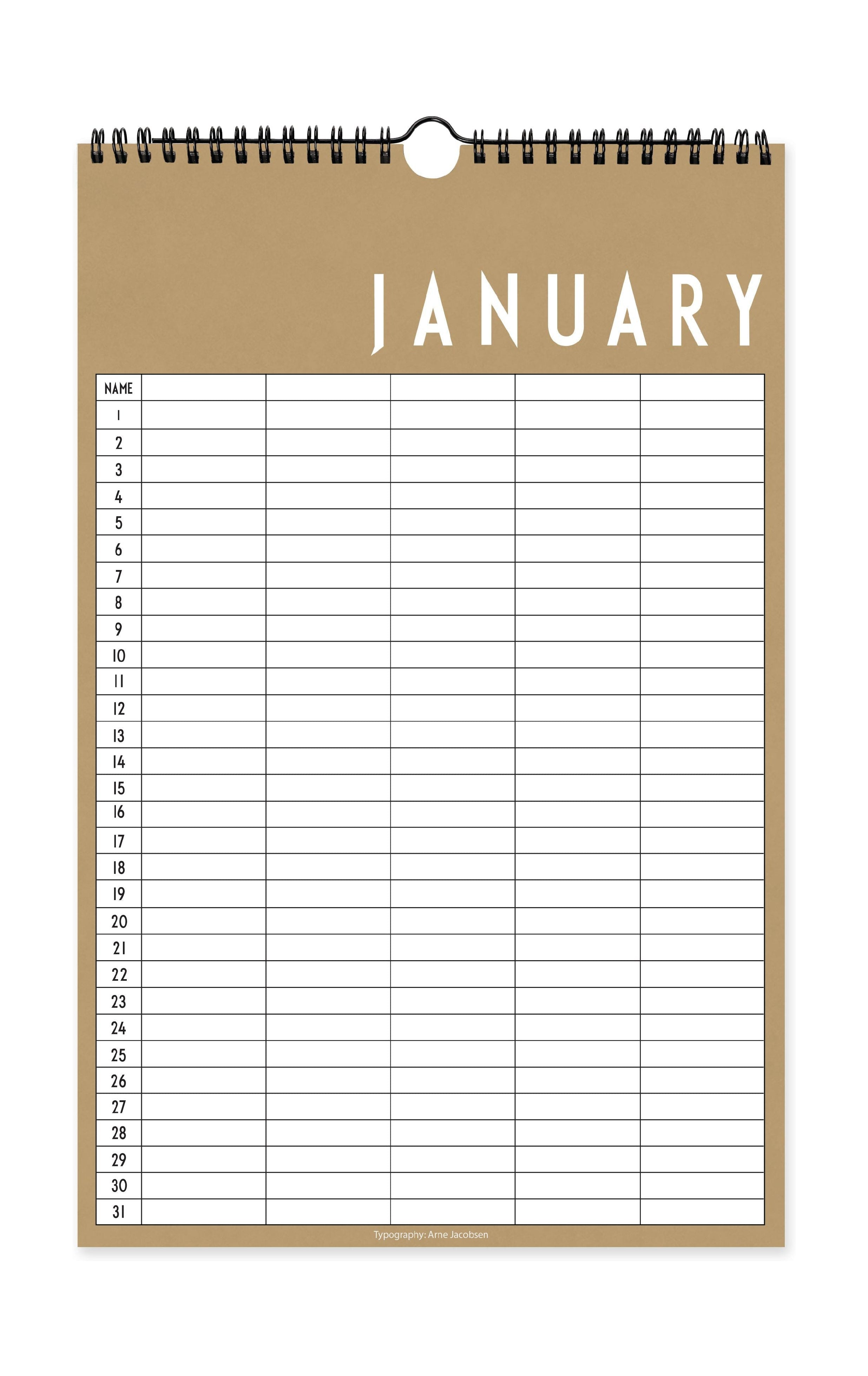 [product_category]-Design Letters Monthly Planner, Beige-Design Letters-5710498186180-70201602BEIGE-DES-1