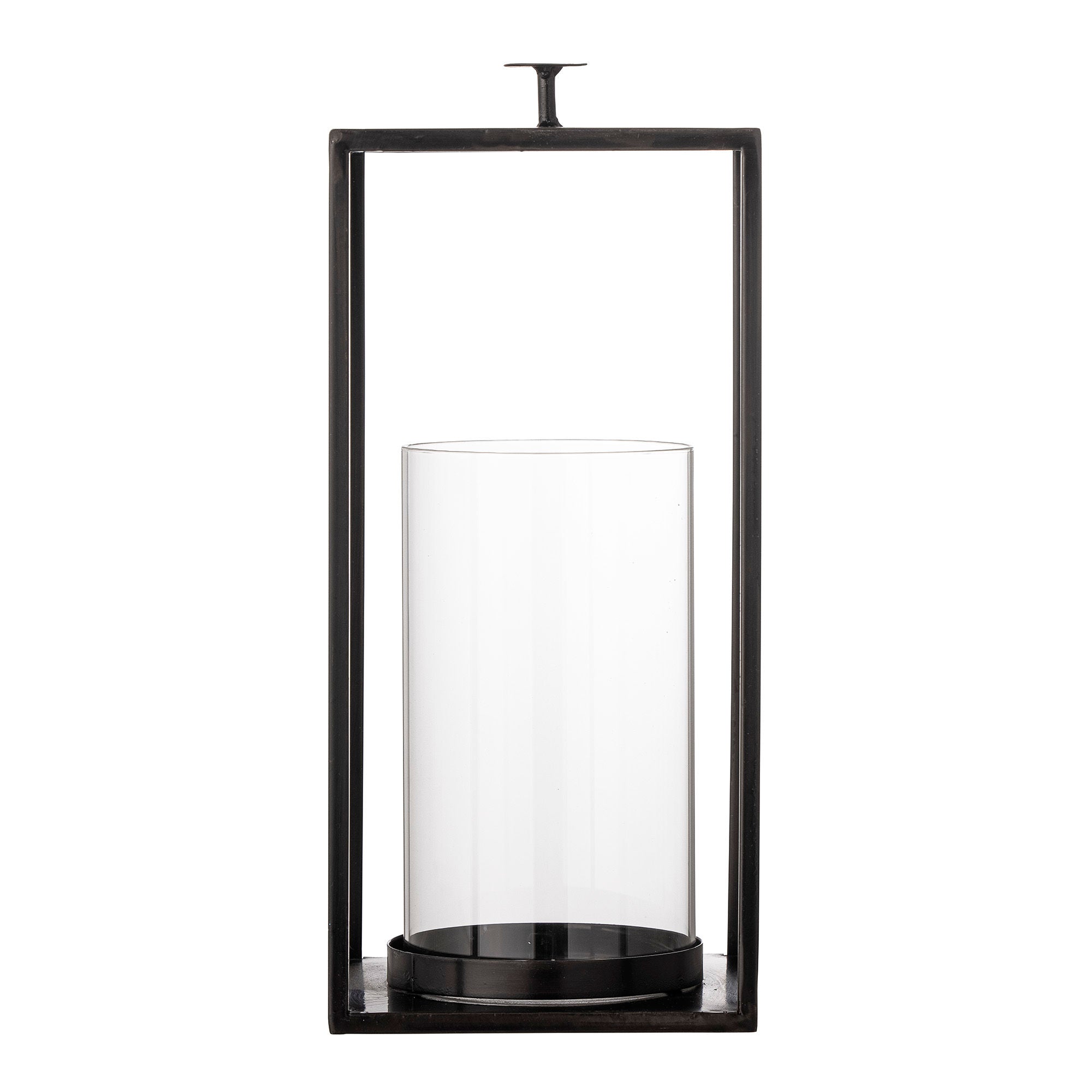 Bloomingville Udoon Lantern m/glas, sort, metal