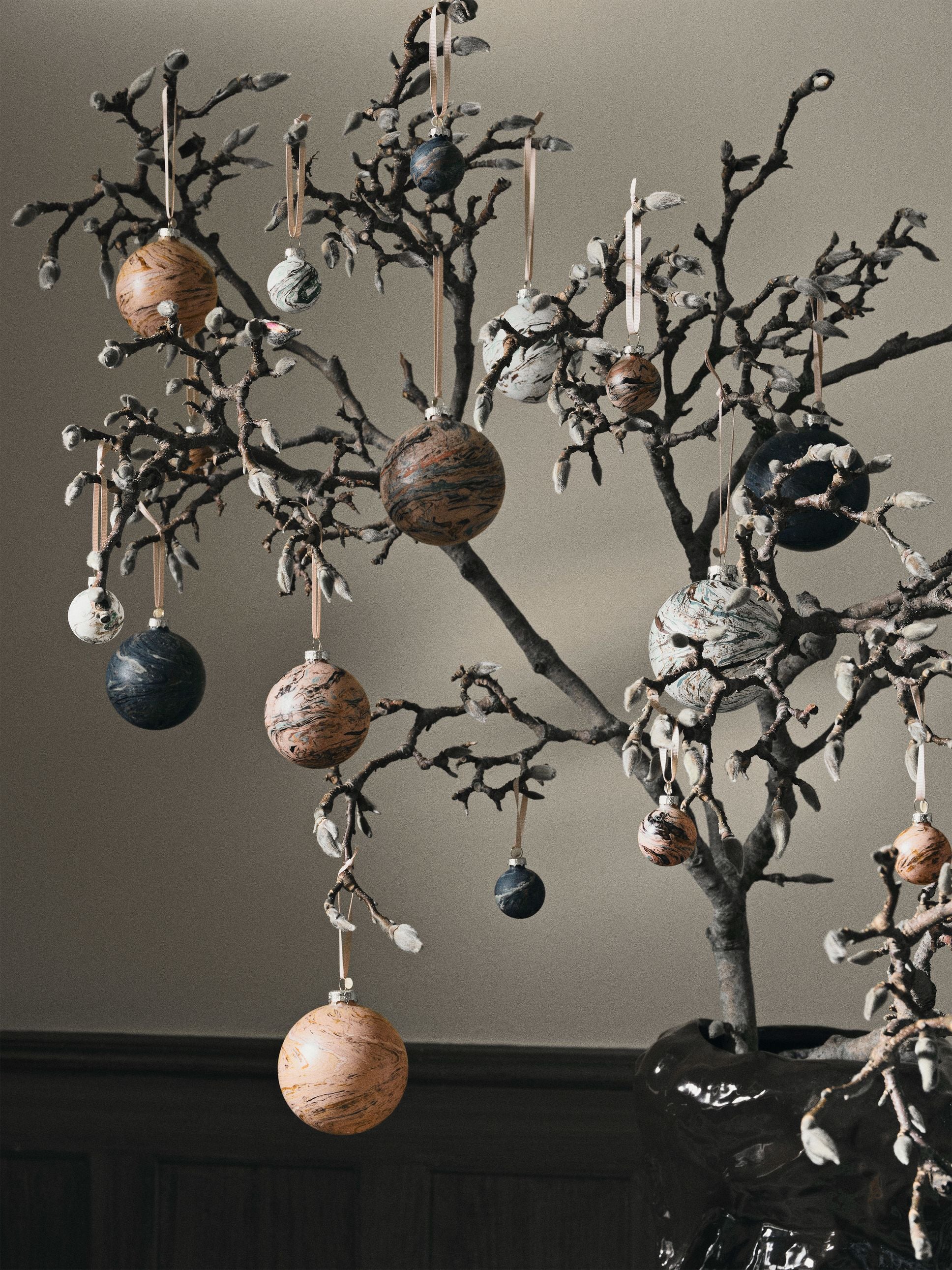 [product_category]-Ferm Living Christmas Marble Baubles Medium, Set Of 4-Ferm Living-5704723301554-1104267189-FER-5