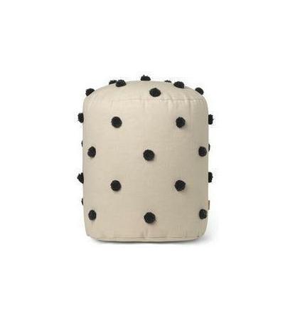 [product_category]-Ferm Living Dot Tufted Pouf, Sand/Black-Ferm Living-5704723257639-1102632849-FER-1