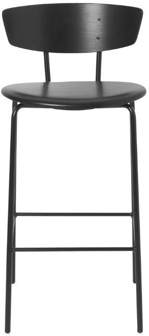 [product_category]-Ferm Living Herman Bar Chair, Black/Black Leather, Low-Ferm Living-5704723021872-9484-FER-1