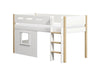 Flexa Mid High Bed, Str. Ladder & Treehouse Bed Fronts, White Frame