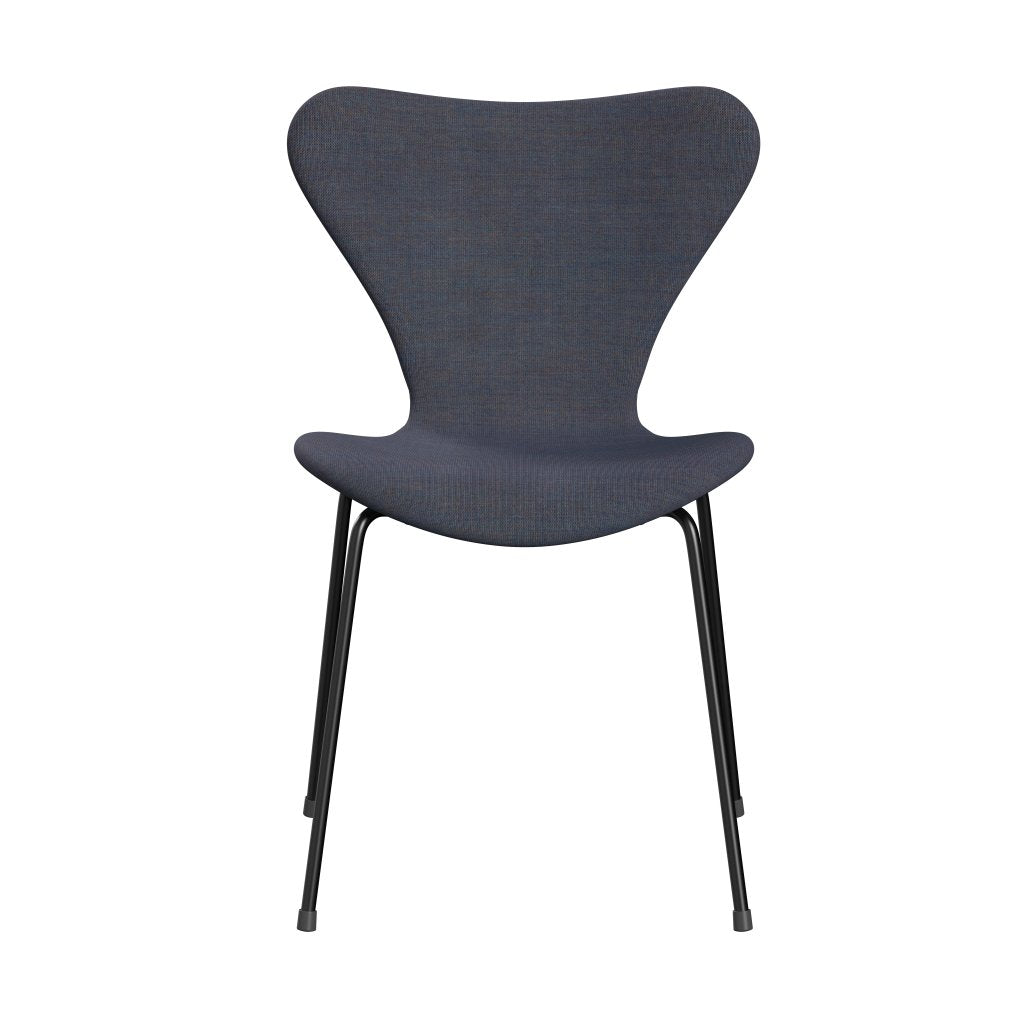 [product_category]-Fritz Hansen 3107 Chair Full Upholstery, Black/Canvas Light Blue (Ca0734)-Fritz Hansen-3107FU-CA0734-DRBL-FRI-1