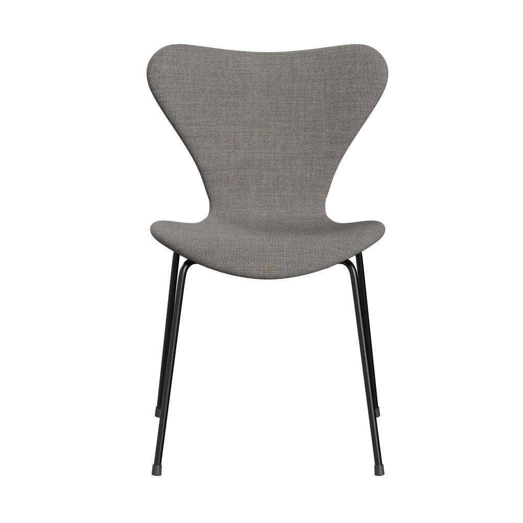 [product_category]-Fritz Hansen 3107 Chair Full Upholstery, Black/Canvas Light Grey-Fritz Hansen-3107FU-CA0124-DRBL-FRI-1