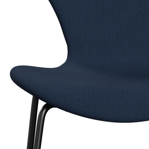 [product_category]-Fritz Hansen 3107 Chair Full Upholstery, Black/Christianshavn Blue-Fritz Hansen-3107FU-CH1154-DRBL-FRI-6