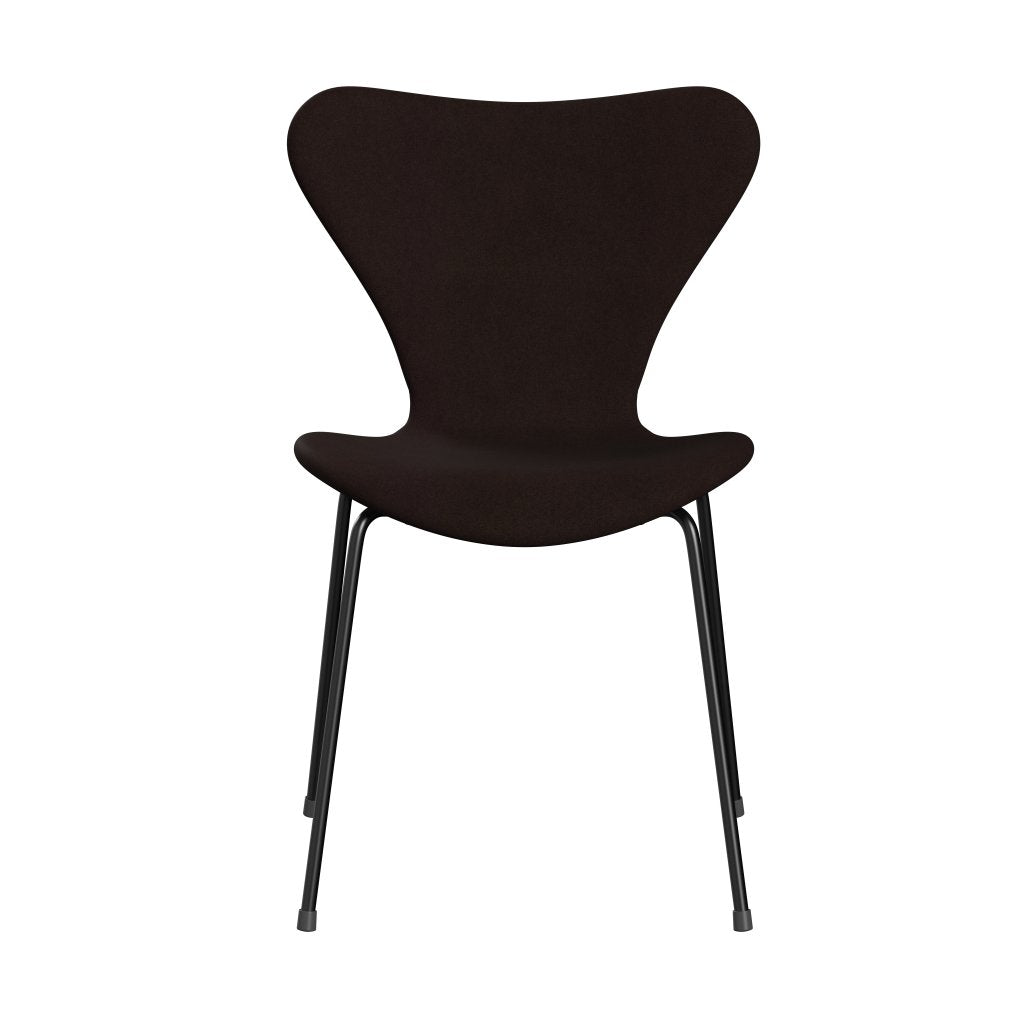 [product_category]-Fritz Hansen 3107 Chair Full Upholstery, Black/Divina Warm Brown-Fritz Hansen-3107FU-DIV393-DRBL-FRI-1