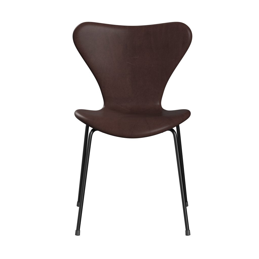 [product_category]-Fritz Hansen 3107 Chair Full Upholstery, Black/Embrace Chocolate-Fritz Hansen-3107FU-SECHOC-DRBL-FRI-1