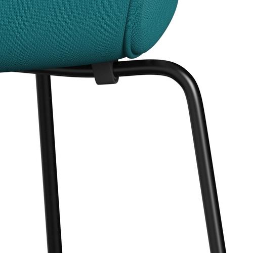 [product_category]-Fritz Hansen 3107 Chair Full Upholstery, Black/Fame Green Turquoise-Fritz Hansen-3107FU-F67067-DRBL-FRI-7