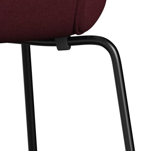 [product_category]-Fritz Hansen 3107 Chair Full Upholstery, Black/Tonus Wine Red-Fritz Hansen-3107FU-TON610-DRBL-FRI-7