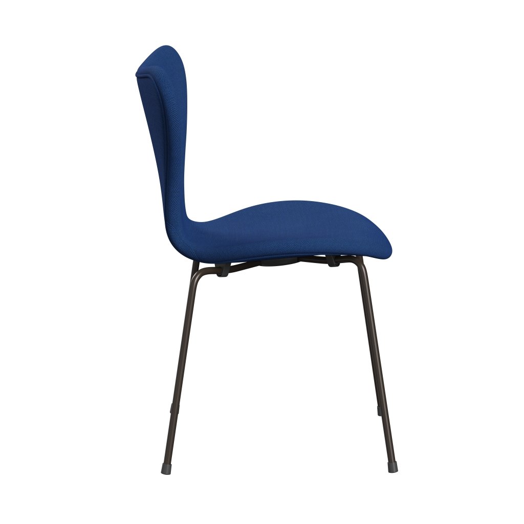 [product_category]-Fritz Hansen 3107 Chair Full Upholstery, Brown Bronze/Steelcut Trio Cobalt Blue-Fritz Hansen-3107FU-STR746-DBPC-FRI-3